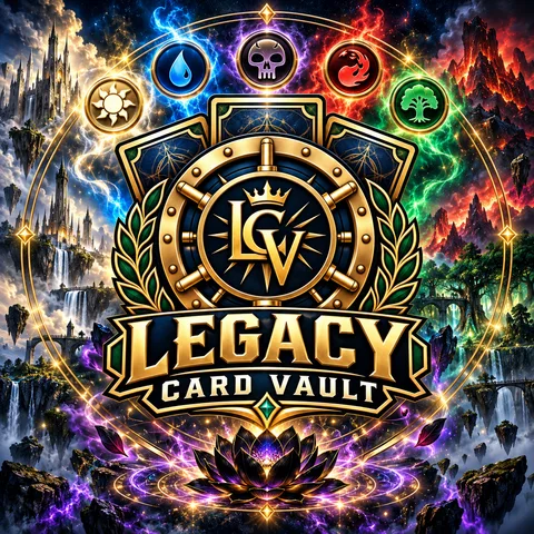 Legacy Card Vault with the five Magic: The Gathering mana symbols